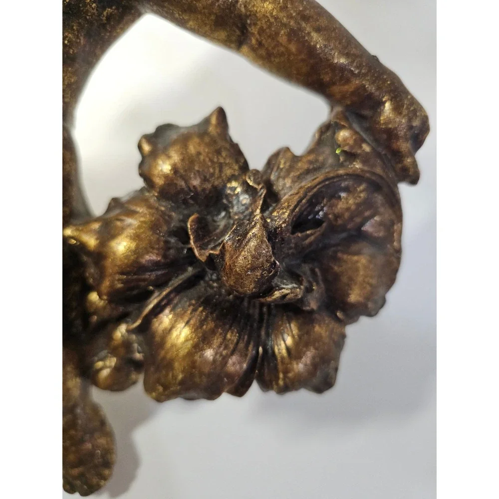 Vintage Gold Cherub Wall Plaque Angel Putto Relief Sculpture 12 Inch Gilded Art
